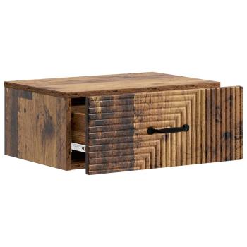Wandmontierter Nachttisch Altholz 49 x 34,5 x 20 cm