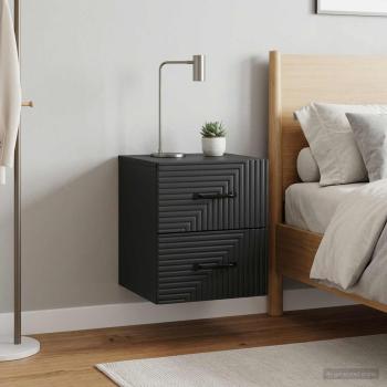 ARDEBO.de - Wandmontierter Nachttisch 2 stk. Schwarz 34,5 x 33 x 40 cm