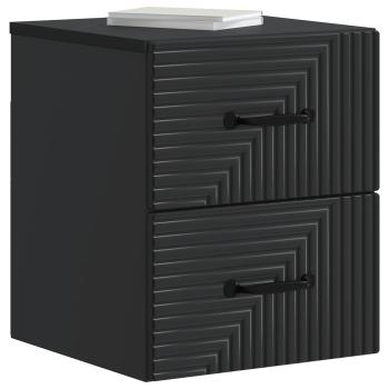 Wandmontierter Nachttisch 2 stk. Schwarz 34,5 x 33 x 40 cm