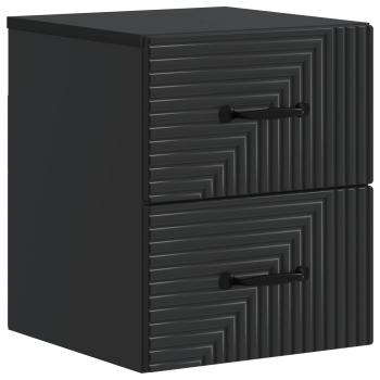 Wandmontierter Nachttisch 2 stk. Schwarz 34,5 x 33 x 40 cm