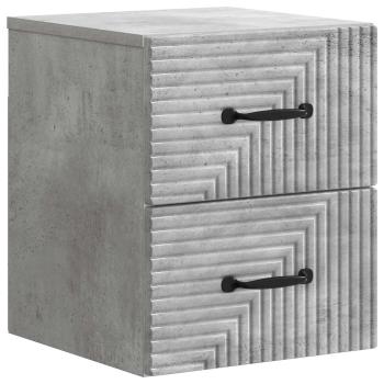 Wandmontierter Nachttisch Betongrau 34,5 x 33 x 40 cm