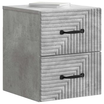 Wandmontierter Nachttisch 2 stk. Betongrau 34,5 x 33 x 40 cm