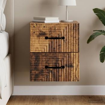 ARDEBO.de - Wandmontierter Nachttisch Altholz 34,5 x 33 x 40 cm
