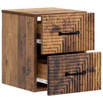 Wandmontierter Nachttisch Altholz 34,5 x 33 x 40 cm