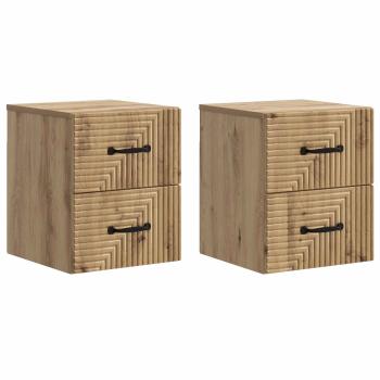 Wandmontierter Nachttisch 2 stk. Artisan-Eiche