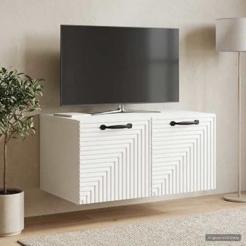 ARDEBO.de - Wandmontierter TV-Schrank Hochglanz Weiß 59,5 x 41 x 30 cm