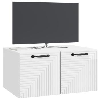 Wandmontierter TV-Schrank Hochglanz Weiß 59,5 x 41 x 30 cm