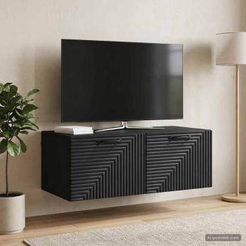 Wandmontierter TV-Schrank Schwarz 78,5 x 41 x 30 cm