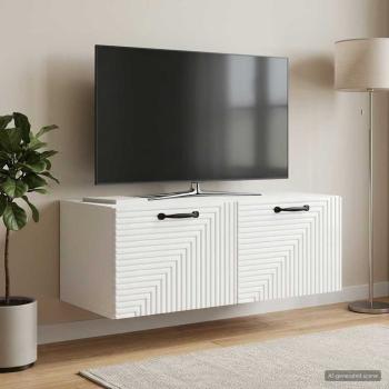 ARDEBO.de - Wandmontierter TV-Schrank Hochglanz Weiß 78,5 x 41 x 30 cm