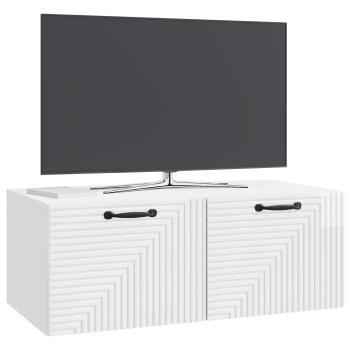 Wandmontierter TV-Schrank Hochglanz Weiß 78,5 x 41 x 30 cm