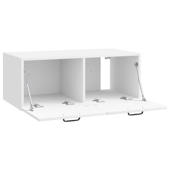 Wandmontierter TV-Schrank Hochglanz Weiß 78,5 x 41 x 30 cm