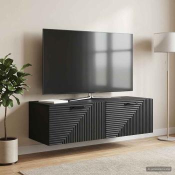 Wandmontierter TV-Schrank Schwarz 98 x 41 x 30 cm Holzwerkstoff