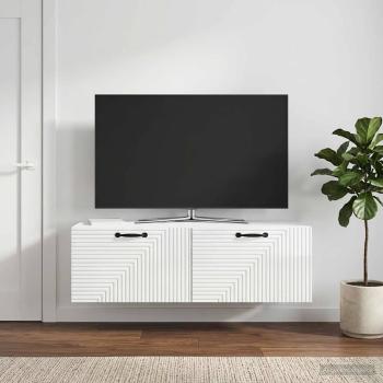 ARDEBO.de - Wandmontierter TV-Schrank Hochglanz Weiß 98 x 41 x 30 cm