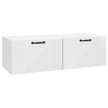 Wandmontierter TV-Schrank Hochglanz Weiß 98 x 41 x 30 cm