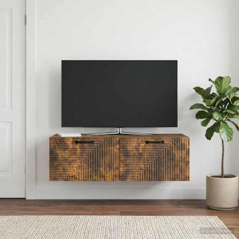 ARDEBO.de - Wandmontierter TV-Schrank Geräucherte Eiche 98 x 41 x 30 cm