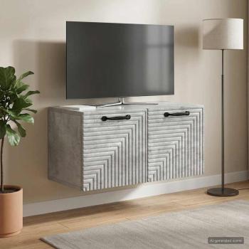 Wandmontierter TV-Schrank Betongrau 59,5 x 31 x 30 cm
