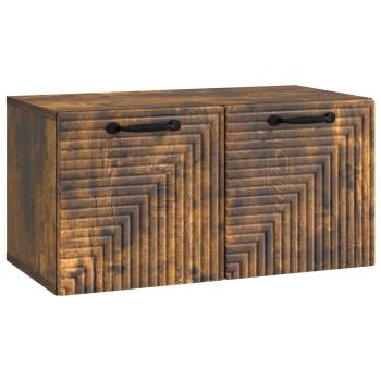 Wandmontierter TV-Schrank Geräucherte Eiche 59,5 x 31 x 30 cm