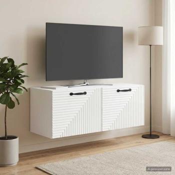 ARDEBO.de - Wandmontierter TV-Schrank Hochglanz Weiß 78,5 x 31 x 30 cm