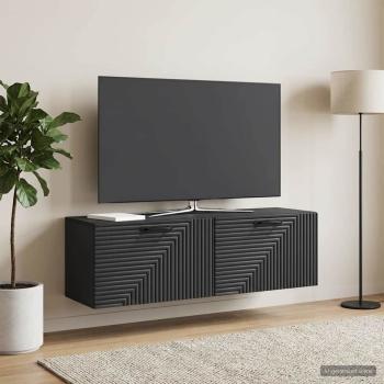 ARDEBO.de - Wandmontierter TV-Schrank Schwarz 98 x 31 x 30 cm Holzwerkstoff