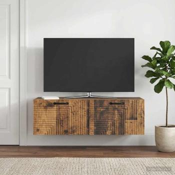 ARDEBO.de - Wandmontierter TV-Schrank Altholz 98 x 31 x 30 cm Holzwerkstoff