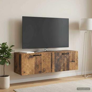 Wandmontierter TV-Schrank Altholz 98 x 31 x 30 cm Holzwerkstoff