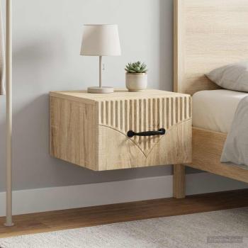 ARDEBO.de - Wandmontierter Nachttisch 2 stk. Sonoma-Eiche 34,5 x 33 x 20 cm