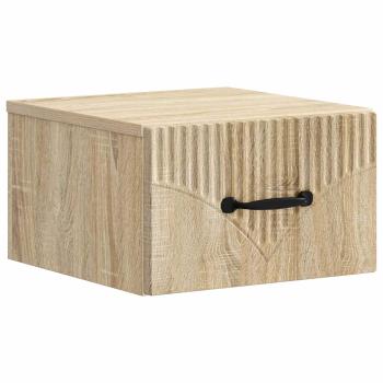 Wandmontierter Nachttisch 2 stk. Sonoma-Eiche 34,5 x 33 x 20 cm