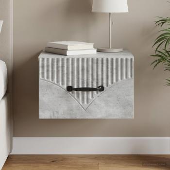 ARDEBO.de - Wandmontierter Nachttisch Betongrau 34,5 x 33 x 20 cm