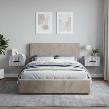 ARDEBO.de - Wandmontierter Nachttisch 2 stk. Graues Sonoma