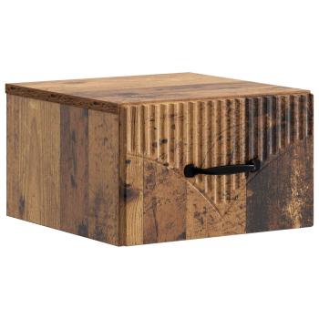 Wandmontierter Nachttisch 2 stk. Altholz 34,5 x 33 x 20 cm