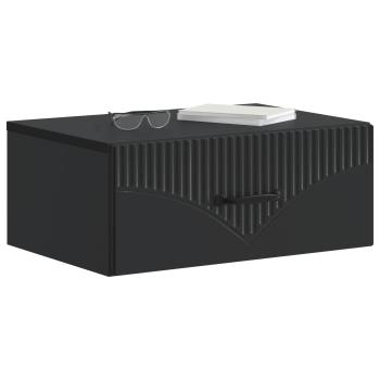 Wandmontierter Nachttisch Schwarz 49 x 34,5 x 20 cm