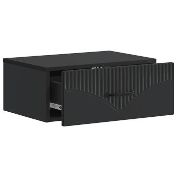 Wandmontierter Nachttisch Schwarz 49 x 34,5 x 20 cm