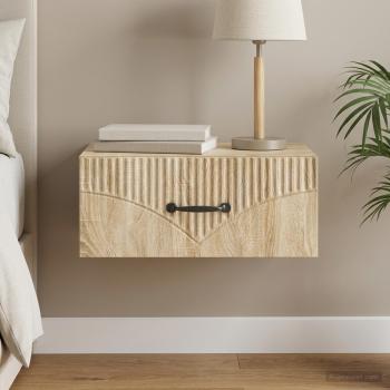 ARDEBO.de - Wandmontierter Nachttisch Sonoma-Eiche 49 x 34,5 x 20 cm