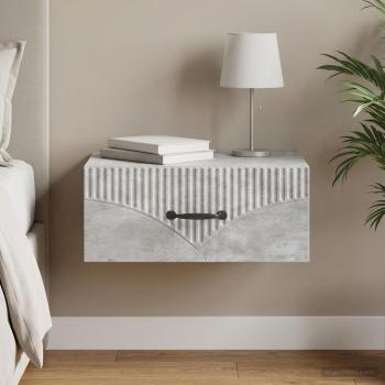 ARDEBO.de - Wandmontierter Nachttisch Betongrau 49 x 34,5 x 20 cm