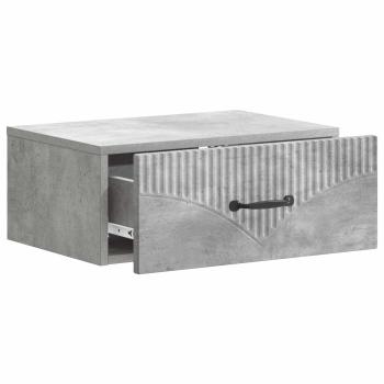 Wandmontierter Nachttisch Betongrau 49 x 34,5 x 20 cm