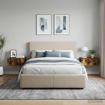 ARDEBO.de - Wandmontierter Nachttisch 2 stk. Geräucherte Eiche