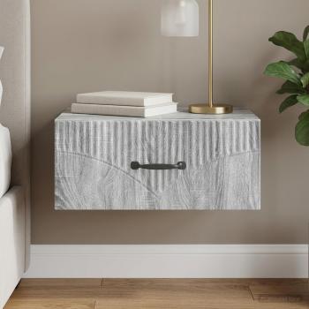 ARDEBO.de - Wandmontierter Nachttisch Graues Sonoma 49 x 34,5 x 20 cm