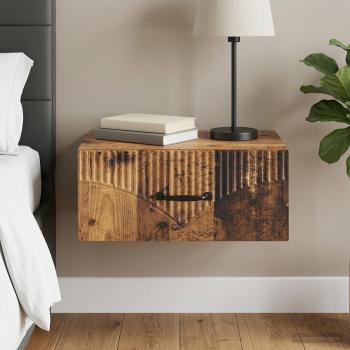 ARDEBO.de - Wandmontierter Nachttisch Altholz 49 x 34,5 x 20 cm