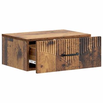Wandmontierter Nachttisch Altholz 49 x 34,5 x 20 cm
