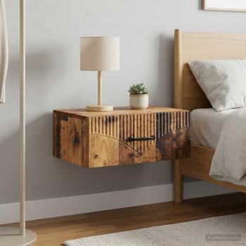 ARDEBO.de - Wandmontierter Nachttisch 2 stk. Altholz 49 x 34,5 x 20 cm