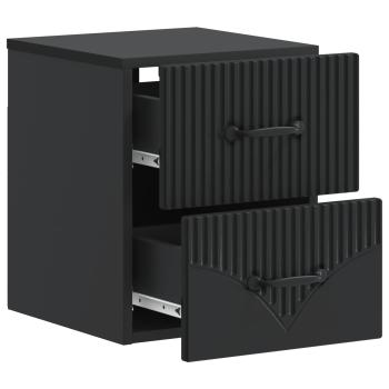 Wandmontierter Nachttisch Schwarz 34,5 x 33 x 40 cm