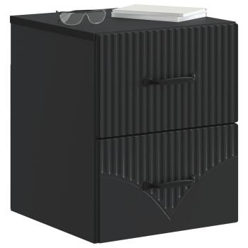 Wandmontierter Nachttisch 2 stk. Schwarz 34,5 x 33 x 40 cm