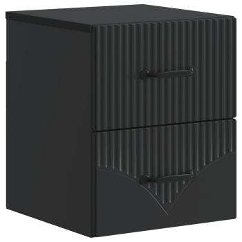 Wandmontierter Nachttisch 2 stk. Schwarz 34,5 x 33 x 40 cm