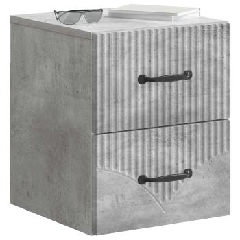 Wandmontierter Nachttisch 2 stk. Betongrau 34,5 x 33 x 40 cm