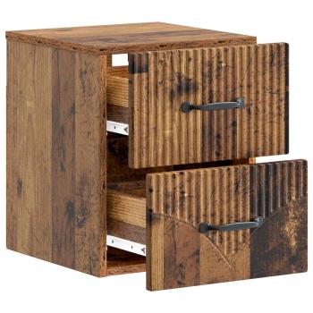 Wandmontierter Nachttisch Altholz 34,5 x 33 x 40 cm
