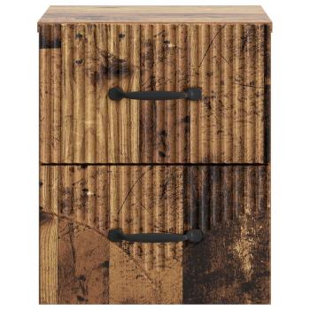 Wandmontierter Nachttisch Altholz 34,5 x 33 x 40 cm