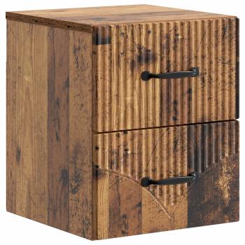 Wandmontierter Nachttisch 2 stk. Altholz 34,5 x 33 x 40 cm