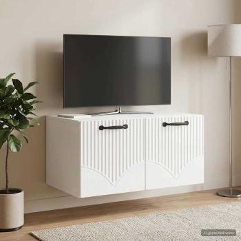 ARDEBO.de - Wandmontierter TV-Schrank Hochglanz Weiß 59,5 x 41 x 30 cm