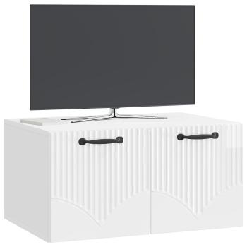 Wandmontierter TV-Schrank Hochglanz Weiß 59,5 x 41 x 30 cm