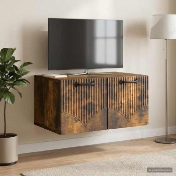 ARDEBO.de - Wandmontierter TV-Schrank Geräucherte Eiche 59,5 x 41 x 30 cm